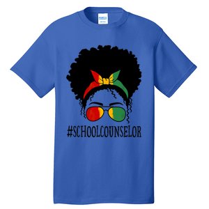 School Counselor African Messy Bun Black History Month Gift Tall T-Shirt