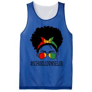 School Counselor African Messy Bun Black History Month Gift Mesh Reversible Basketball Jersey Tank