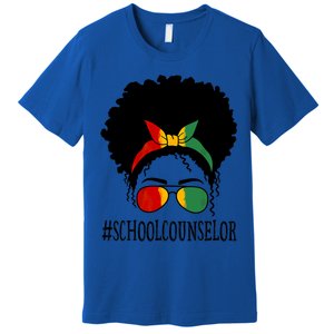 School Counselor African Messy Bun Black History Month Gift Premium T-Shirt