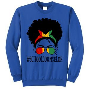 School Counselor African Messy Bun Black History Month Gift Tall Sweatshirt