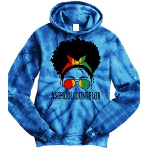 School Counselor African Messy Bun Black History Month Gift Tie Dye Hoodie