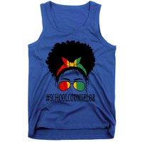 School Counselor African Messy Bun Black History Month Gift Tank Top