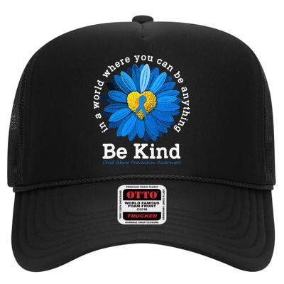 Stop Child Abuse Child Abuse Awareness Prevention High Crown Mesh Back Trucker Hat