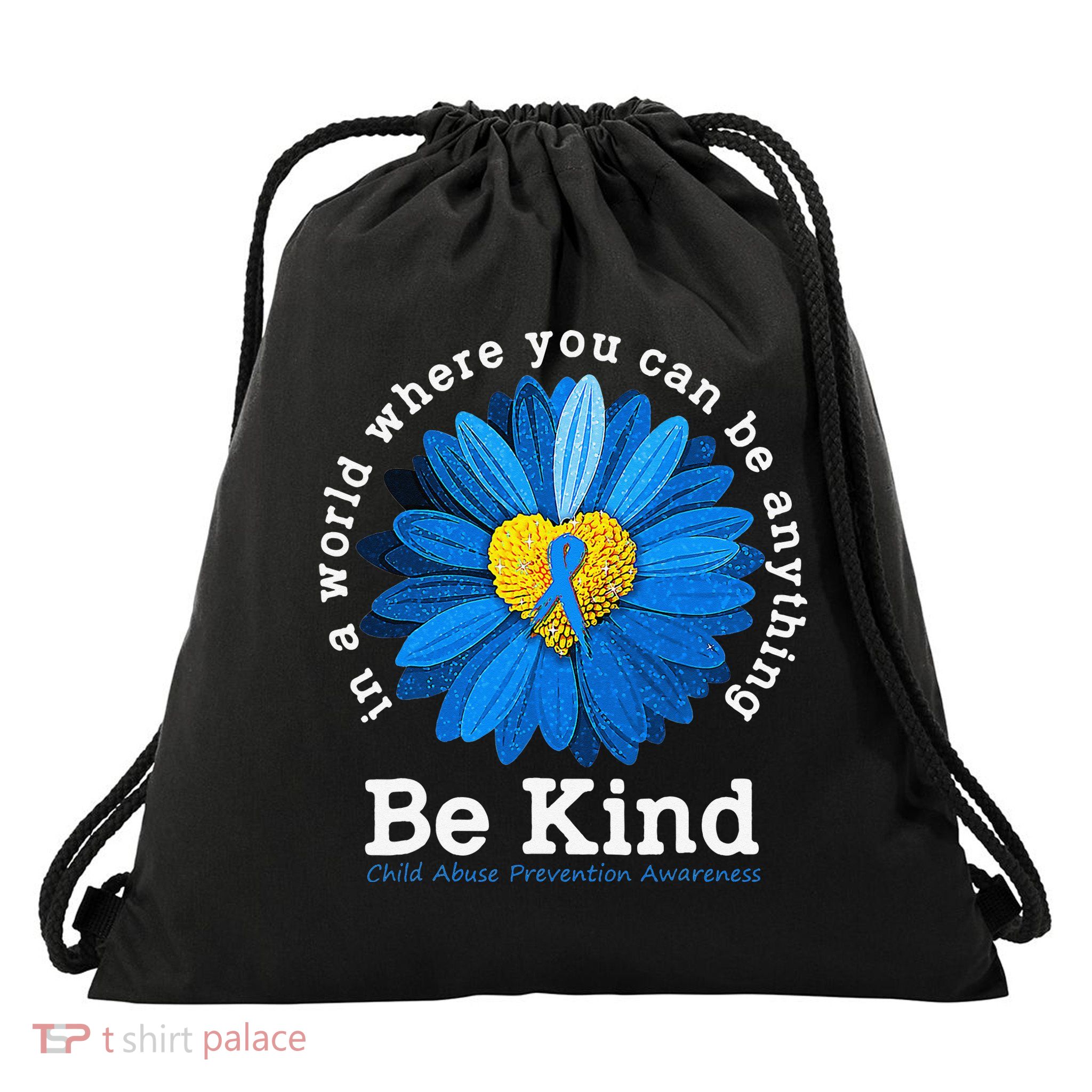 Stop Child Abuse Child Abuse Awareness Prevention Drawstring Bag