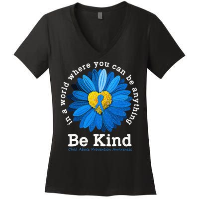 Stop Child Abuse Child Abuse Awareness Prevention Women's V-Neck T-Shirt