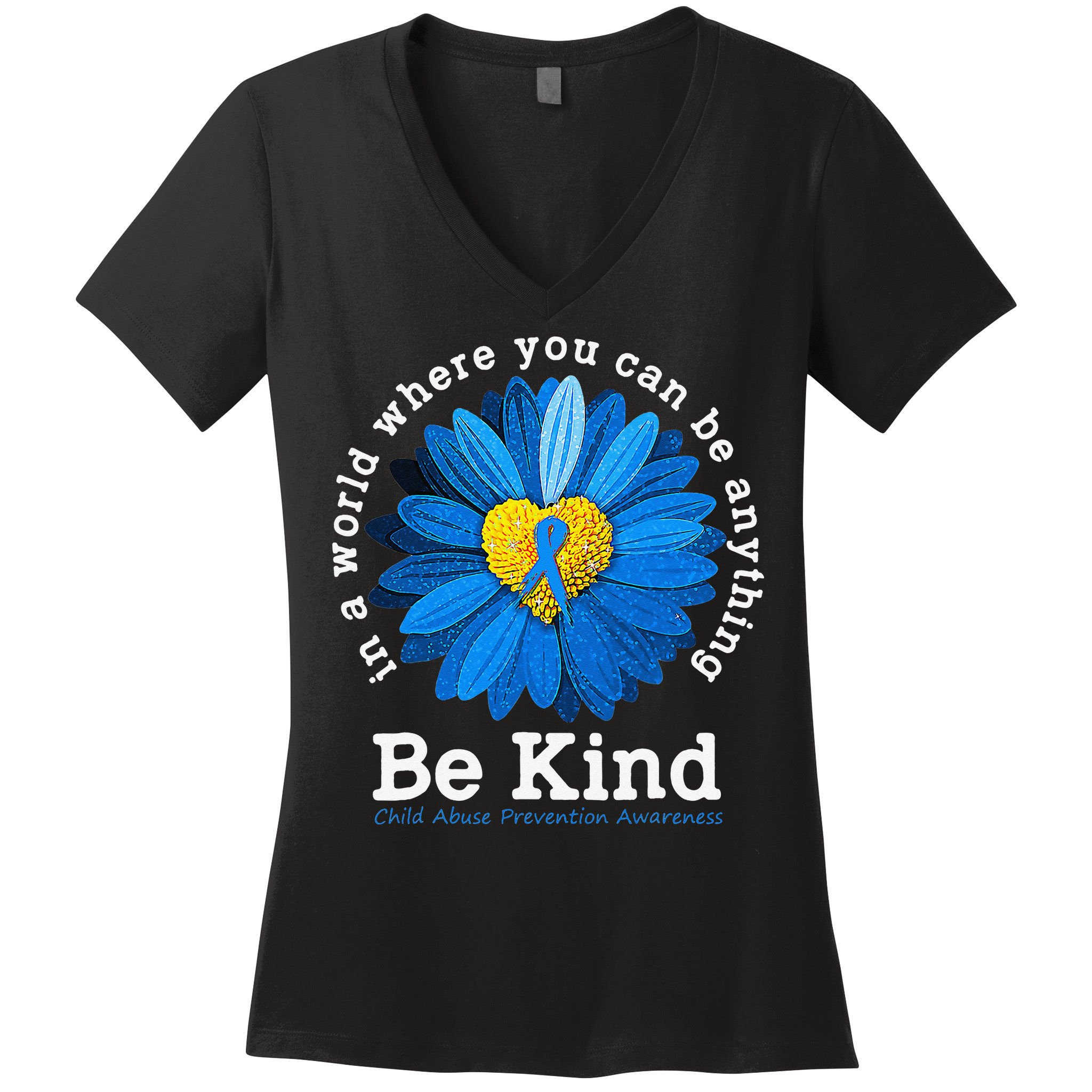 Stop Child Abuse Child Abuse Awareness Prevention Women's V-Neck T-Shirt