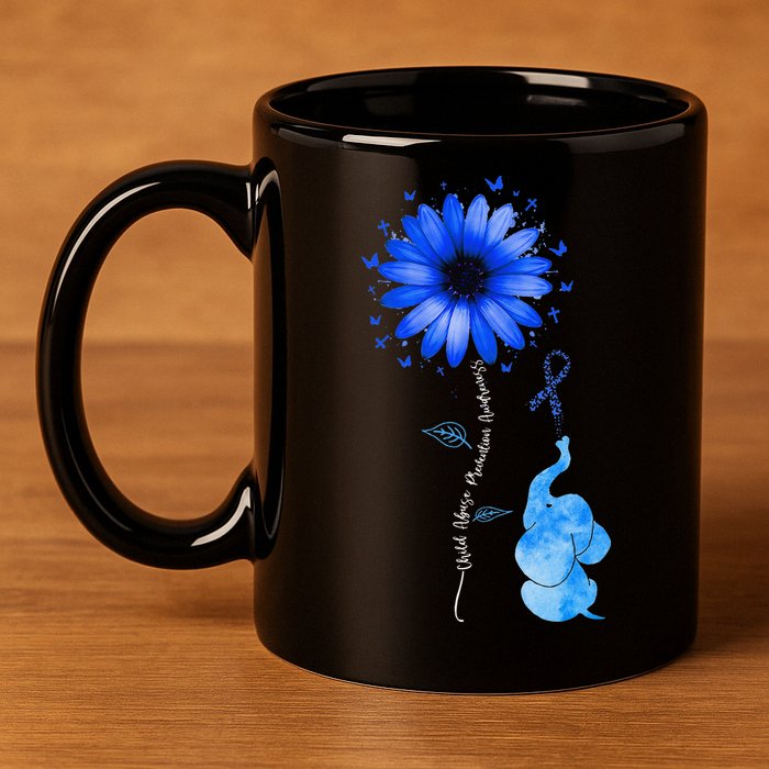 Stop Child Abuse Prevention Awareness Month 11oz C Handle Ceramic Mug