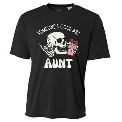 SomeoneS Cool Ass Aunt Cool Auntie Club Skull Skeleton Cooling Performance Crew T-Shirt