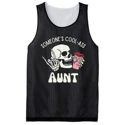 SomeoneS Cool Ass Aunt Cool Auntie Club Skull Skeleton Mesh Reversible Basketball Jersey Tank