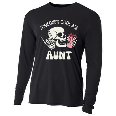 SomeoneS Cool Ass Aunt Cool Auntie Club Skull Skeleton Cooling Performance Long Sleeve Crew