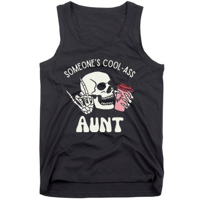 SomeoneS Cool Ass Aunt Cool Auntie Club Skull Skeleton Tank Top