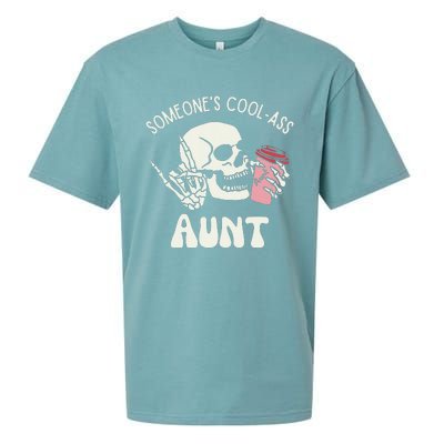 SomeoneS Cool Ass Aunt Cool Auntie Club Skull Skeleton Sueded Cloud Jersey T-Shirt