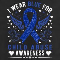 Stop Child Abuse Prevention Month Blue Ribbon Awareness 7 Panel Mesh Trucker Snapback Hat