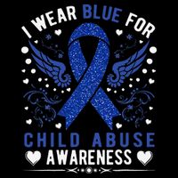 Stop Child Abuse Prevention Month Blue Ribbon Awareness Impact Tech Backpack