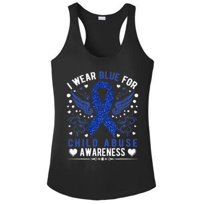 Stop Child Abuse Prevention Month Blue Ribbon Awareness Ladies PosiCharge Competitor Racerback Tank