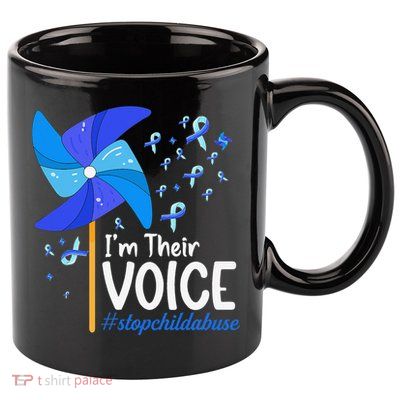 Stop Child Abuse Prevetion Awareness Month Rainbow Premium 11oz C Handle Ceramic Mug
