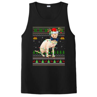 Sphynx Cat Animal Lover Xmas Santa Sphynx Cat Ugly Christmas Gift PosiCharge Competitor Tank