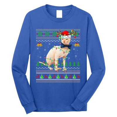 Sphynx Cat Animal Lover Xmas Santa Sphynx Cat Ugly Christmas Gift Long Sleeve Shirt