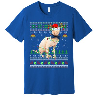 Sphynx Cat Animal Lover Xmas Santa Sphynx Cat Ugly Christmas Gift Premium T-Shirt