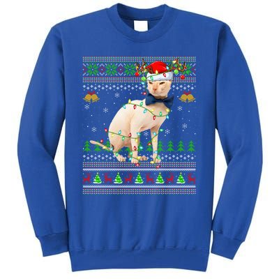 Sphynx Cat Animal Lover Xmas Santa Sphynx Cat Ugly Christmas Gift Tall Sweatshirt