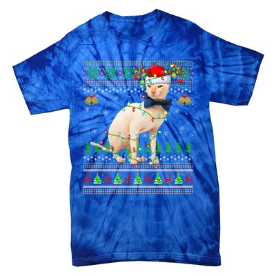 Sphynx Cat Animal Lover Xmas Santa Sphynx Cat Ugly Christmas Gift Tie-Dye T-Shirt