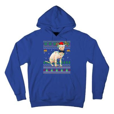 Sphynx Cat Animal Lover Xmas Santa Sphynx Cat Ugly Christmas Gift Tall Hoodie