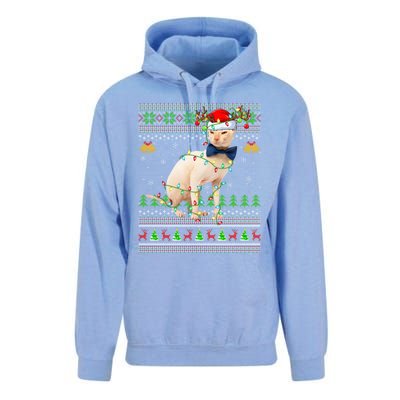 Sphynx Cat Animal Lover Xmas Santa Sphynx Cat Ugly Christmas Gift Unisex Surf Hoodie