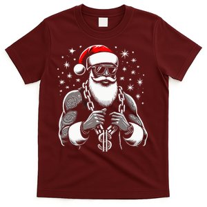 Santa Christmas African American Pyjamas Cool Black Xmas T-Shirt