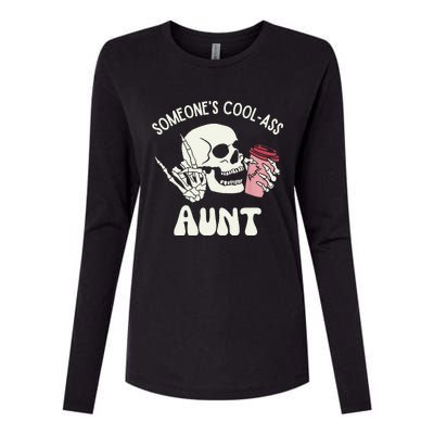 SomeoneS Cool Ass Aunt Cool Auntie Club Skull Skeleton Womens Cotton Relaxed Long Sleeve T-Shirt