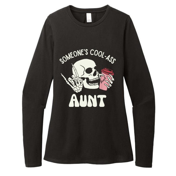 SomeoneS Cool Ass Aunt Cool Auntie Club Skull Skeleton Womens CVC Long Sleeve Shirt