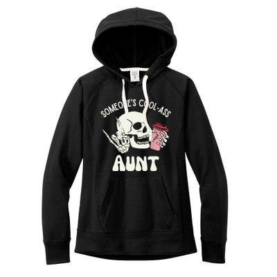 SomeoneS Cool Ass Aunt Cool Auntie Club Skull Skeleton Women's Fleece Hoodie