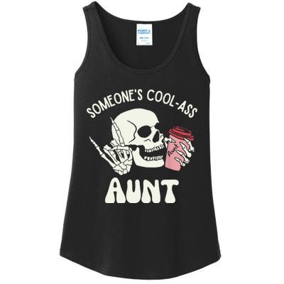 SomeoneS Cool Ass Aunt Cool Auntie Club Skull Skeleton Ladies Essential Tank