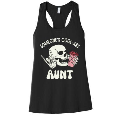 SomeoneS Cool Ass Aunt Cool Auntie Club Skull Skeleton Women's Racerback Tank