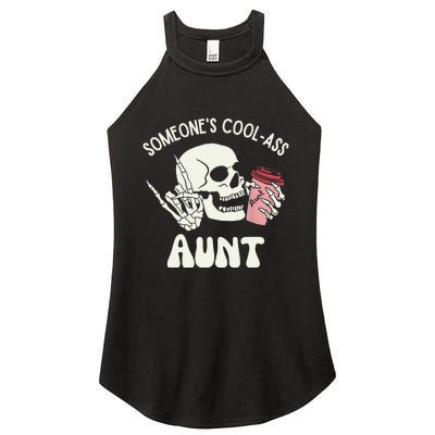 SomeoneS Cool Ass Aunt Cool Auntie Club Skull Skeleton Women's Perfect Tri Rocker Tank