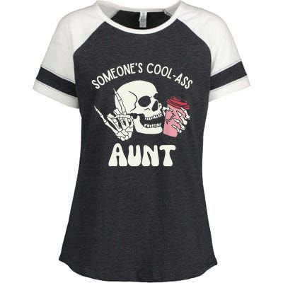 SomeoneS Cool Ass Aunt Cool Auntie Club Skull Skeleton Enza Ladies Jersey Colorblock Tee