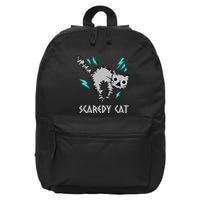 Scaredy Cat Anxious Nervous Unglued Scared Kitty Cat 16 in Basic Backpack