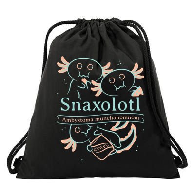 Snaxolotl Cute Axolotl Chips Drawstring Bag