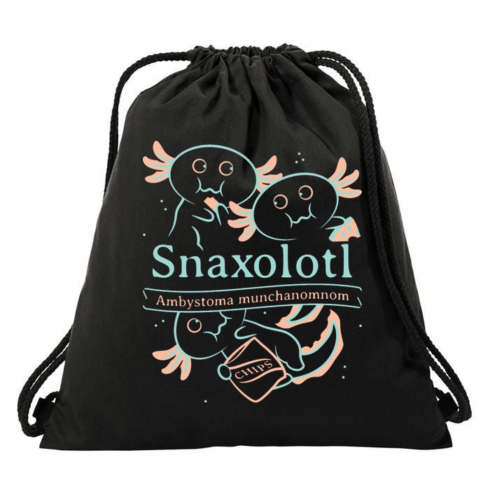 Snaxolotl Cute Axolotl Chips Drawstring Bag