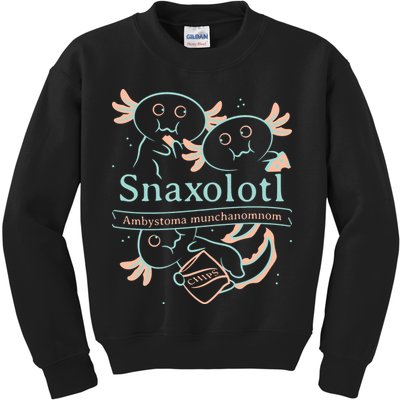 Snaxolotl Cute Axolotl Chips Kids Sweatshirt
