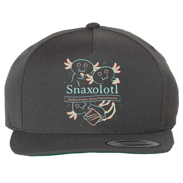Snaxolotl Cute Axolotl Chips Wool Snapback Cap