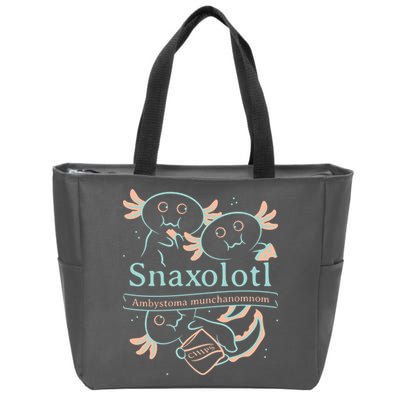 Snaxolotl Cute Axolotl Chips Zip Tote Bag