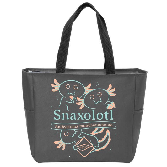 Snaxolotl Cute Axolotl Chips Zip Tote Bag