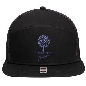 Stomach Cancer Awareness Butterfly Tree Motivational Gift Cute Gift 7 Panel Mesh Trucker Snapback Hat