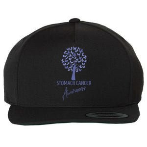 Stomach Cancer Awareness Butterfly Tree Motivational Gift Cute Gift Wool Snapback Cap