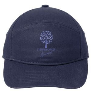 Stomach Cancer Awareness Butterfly Tree Motivational Gift Cute Gift 7-Panel Snapback Hat