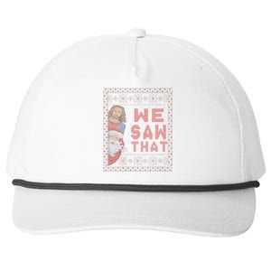 Santa Claus And Jesus Christ We Saw That For Christmas Snapback Five-Panel Rope Hat