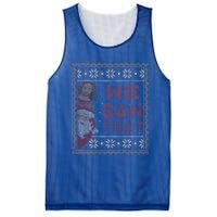 Santa Claus And Jesus Christ We Saw That For Christmas Mesh Reversible Basketball Jersey Tank