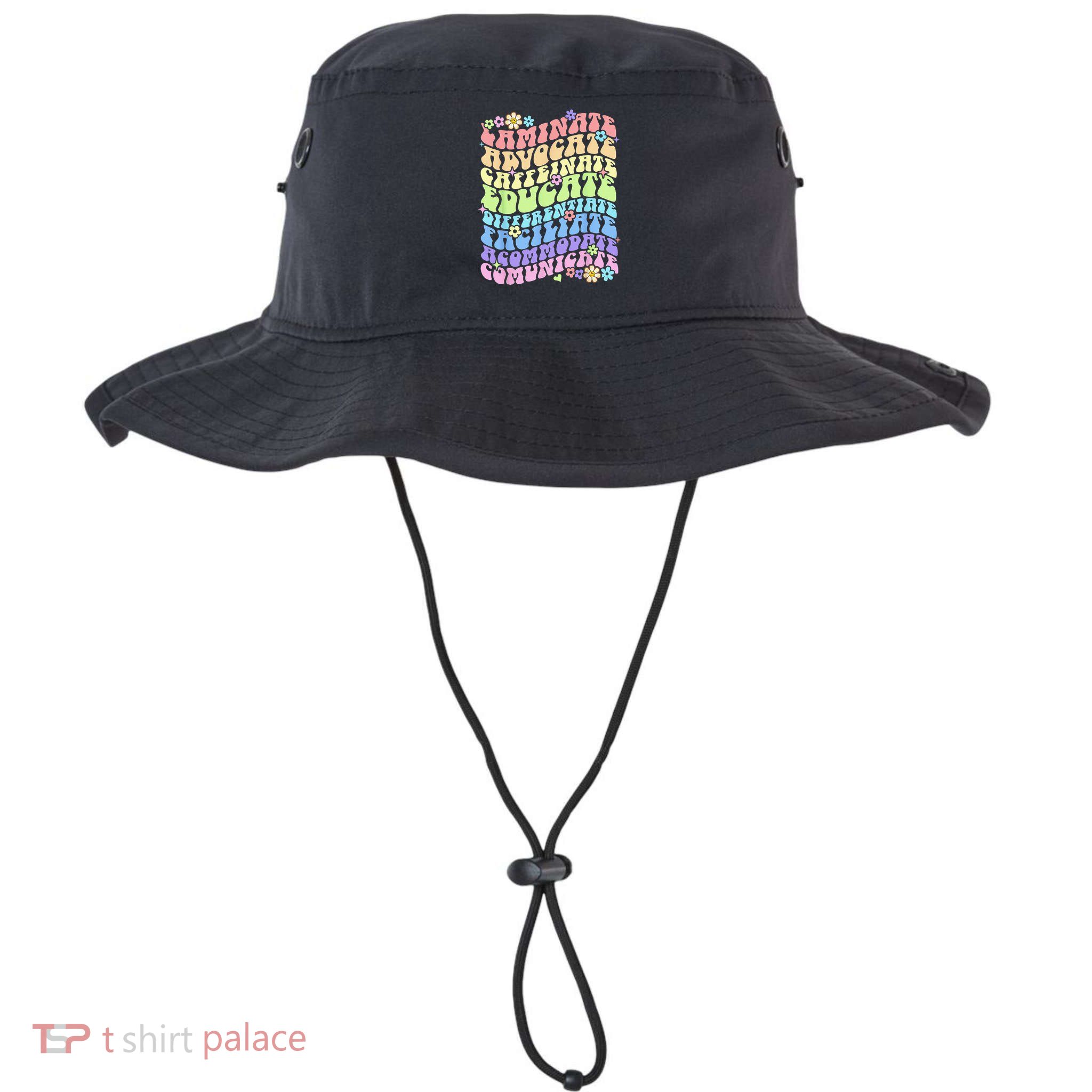 Sped Caffeinate Advocate Laminate Educate Groovy Teacher Bucket Hat
