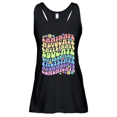 Sped Caffeinate Advocate Laminate Educate Groovy Teacher Ladies Essential Flowy Tank