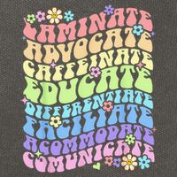 Sped Caffeinate Advocate Laminate Educate Groovy Teacher Cotton Canvas Backpack